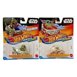 BOBA FETT & GROGU Hot Wheels Star Wars Racer‎ Verse Character Cars